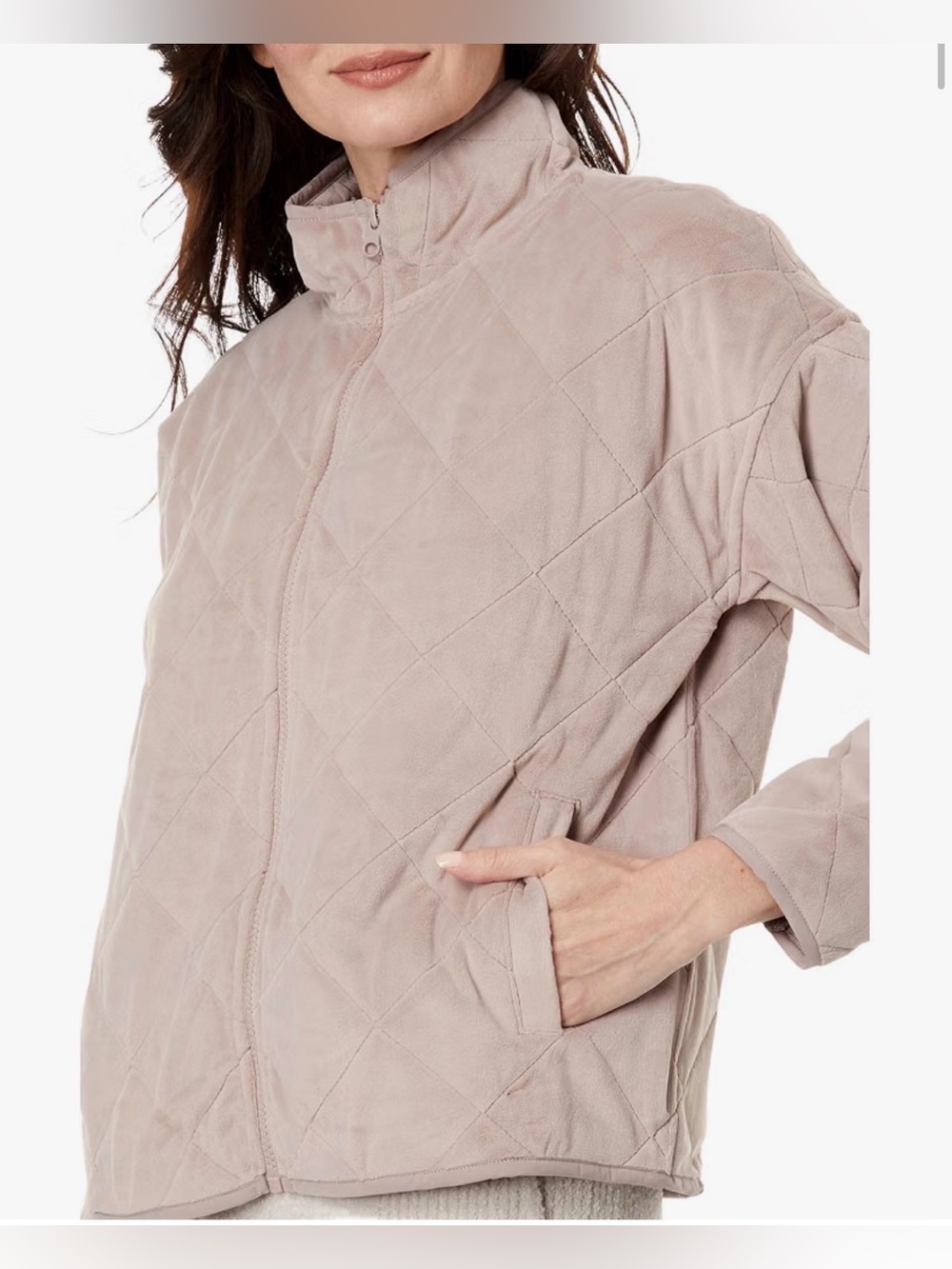 Barefoot dreams Luxechic Quilted Lightweight Jacket - Mauve